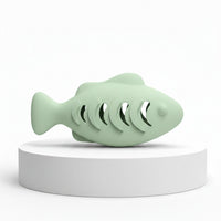 Silicone snack fish for cats – an intelligence toy and feeder to combat boredom.